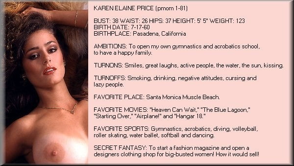 Karen Price Nude Playboy Playmate January 1981