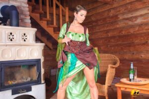 Katerina Hartlova St. Patrick’s Day and Green Bottle Green Dress - #13