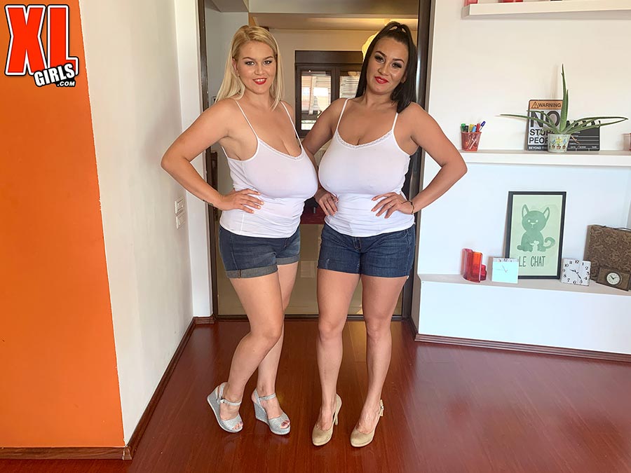 Erin Star and Helen Star paired up for a big tits show