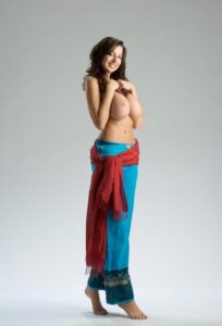 Jana Defi in baggy pants topless - #7