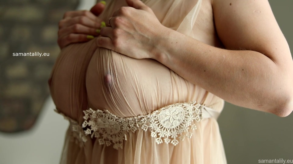 Samanta Lily lactating transparent dress