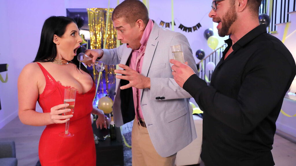 Hot busty babe gets her pussy pounded by a horny stud on New Year’s eve